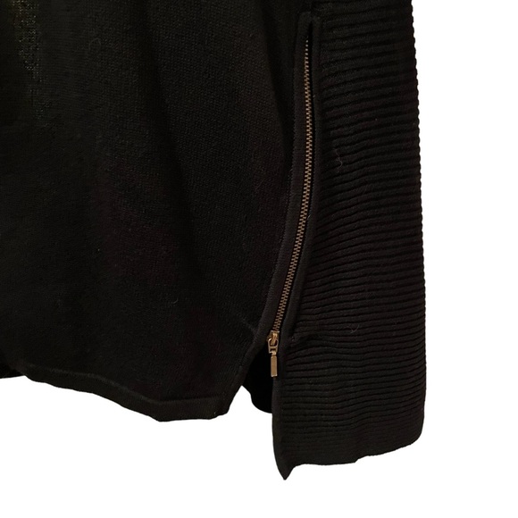 Worthington Black Open Front Cardigan Sweater Lightweight Zipper Accents XS - Picture 3 of 6